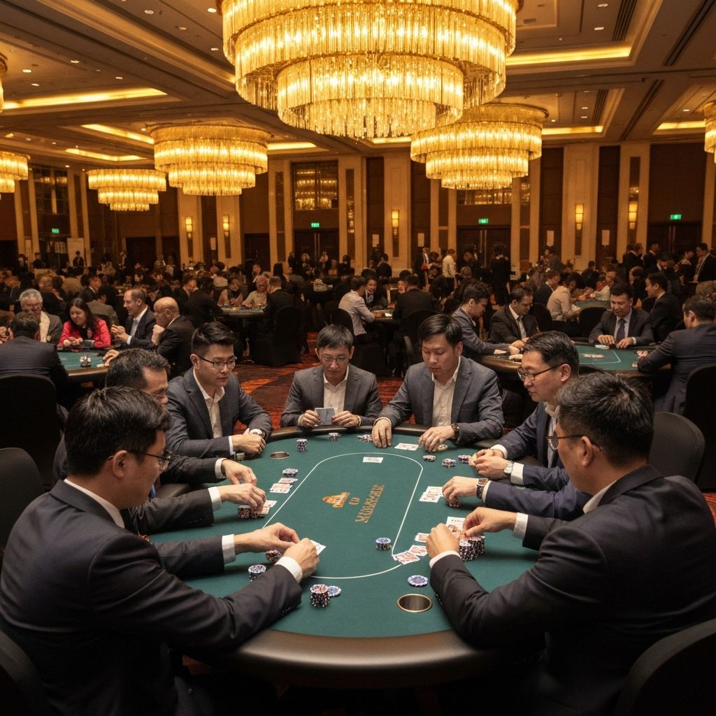 Evento corporativo con mesas de poker